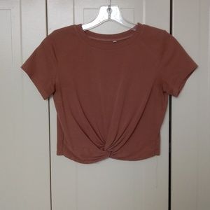 Knot-front t-shirt